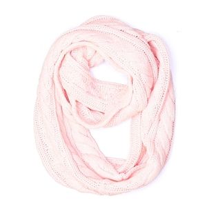 New York & Co Pink Cable Knit infinity scarf